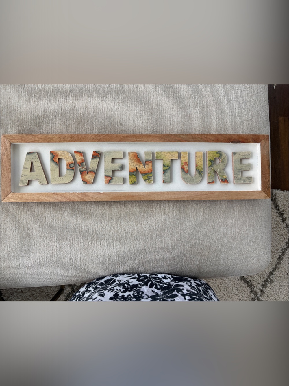 AdventurE Wooden Framed Wall Art - Multicolor Letters